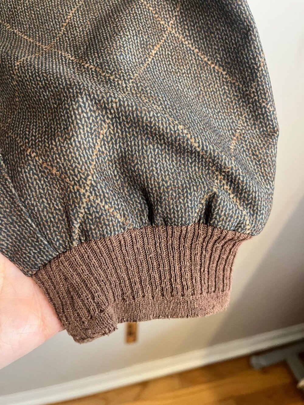 Earthy Argyle Pullover Jacket Brown 2XL Golf Preppy Resort Classic Vintage 90s - Picture 6 of 10